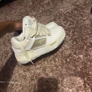 AMIRI White and Gold Sneakers
